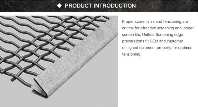 65Mn Crusher Vibrating Wire Mesh Screen Untuk Stone Screen Dengan Hook Dan Plat 0